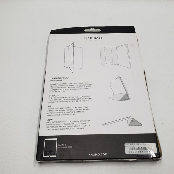 Knomo Leather IPad Air 2 Tablet Folio Cover Red New - Picture 3 of 11